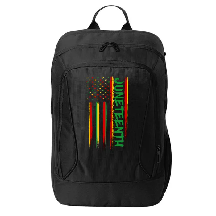 Juneteenth Red Gold Green USA Flag City Backpack