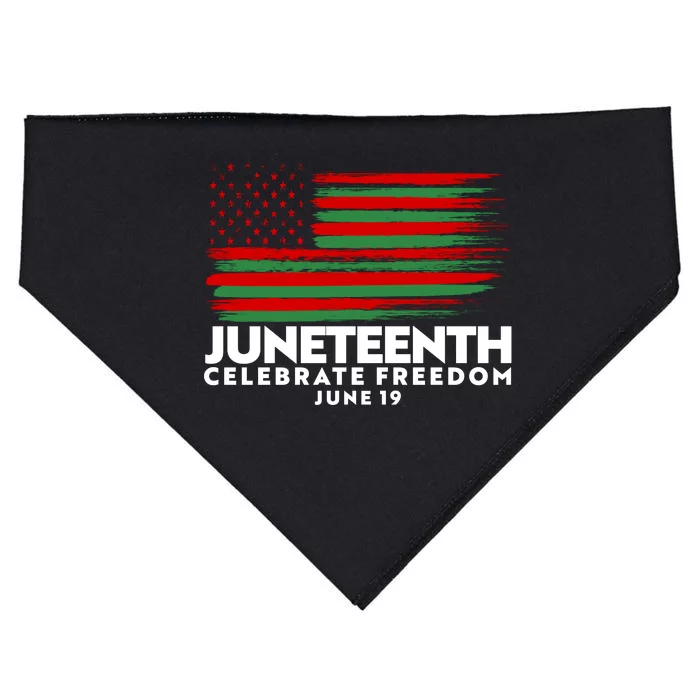 Juneteenth US Flag Celebrate Freedom June 19 USA-Made Doggie Bandana