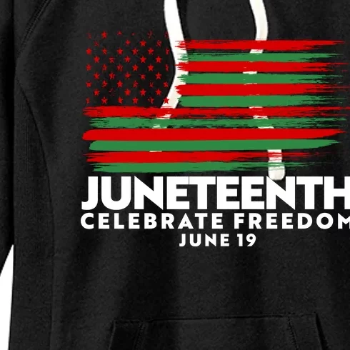 Juneteenth US Flag Celebrate Freedom June 19 Women's Fleece Hoodie