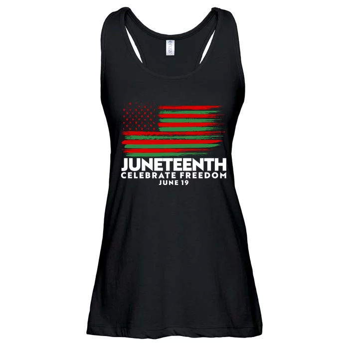 Juneteenth US Flag Celebrate Freedom June 19 Ladies Essential Flowy Tank