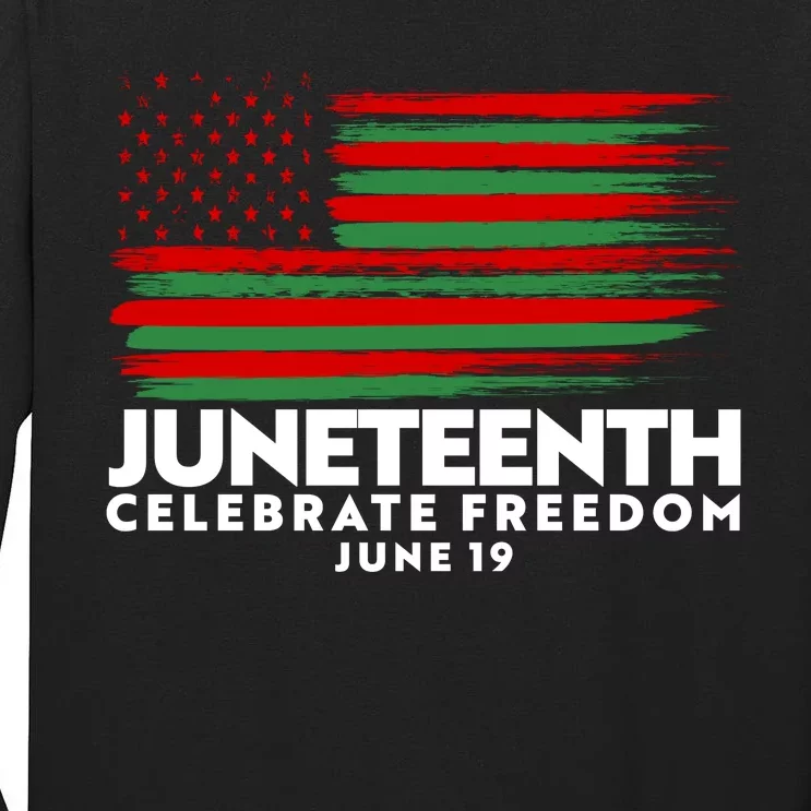 Juneteenth US Flag Celebrate Freedom June 19 Tall Long Sleeve T-Shirt