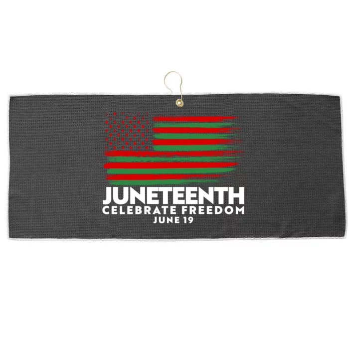 Juneteenth US Flag Celebrate Freedom June 19 Large Microfiber Waffle Golf Towel