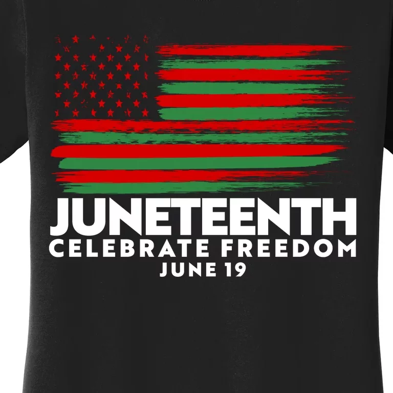 Juneteenth US Flag Celebrate Freedom June 19 Women's T-Shirt