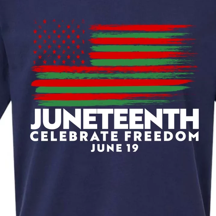 Juneteenth US Flag Celebrate Freedom June 19 Sueded Cloud Jersey T-Shirt