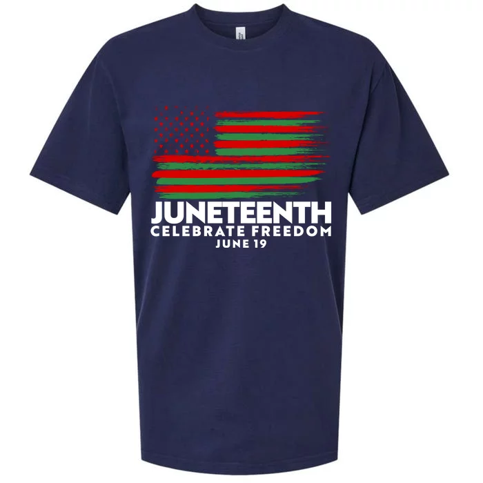 Juneteenth US Flag Celebrate Freedom June 19 Sueded Cloud Jersey T-Shirt