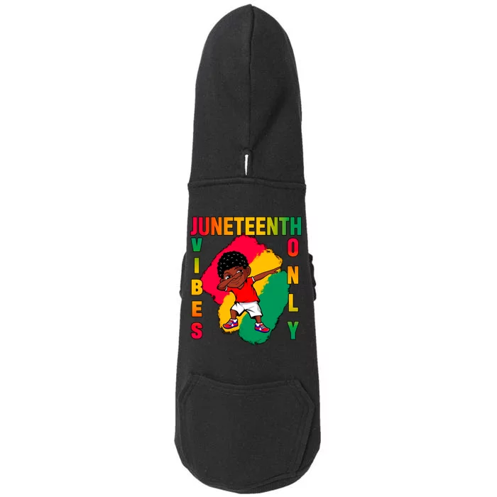 Juneteenth Vibes Only Dabbing African American Boys Doggie 3-End Fleece Hoodie