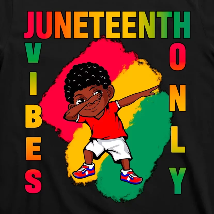 Juneteenth Vibes Only Dabbing African American Boys T-Shirt