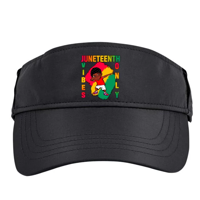 Juneteenth Vibes Only Dabbing African American Boys Adult Drive Performance Visor