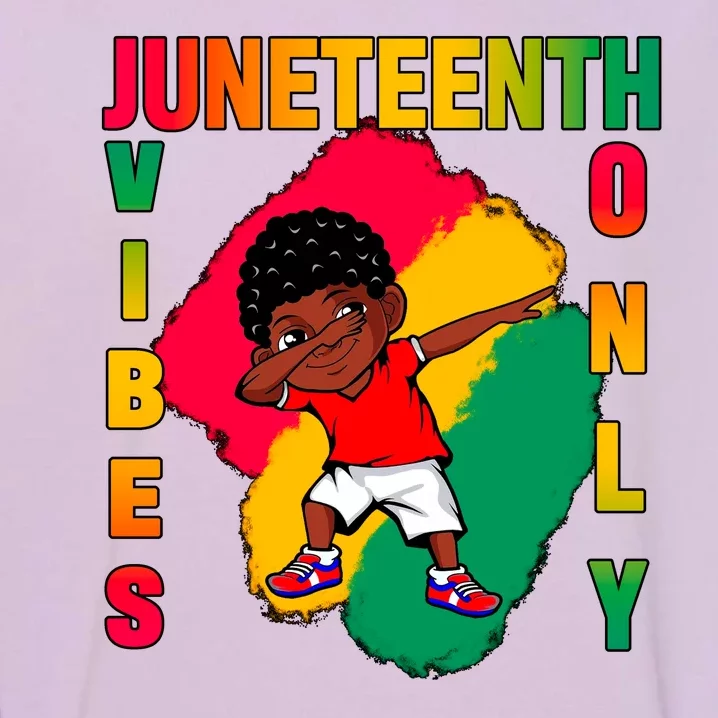 Juneteenth Vibes Only Dabbing African American Boys Garment-Dyed Sweatshirt