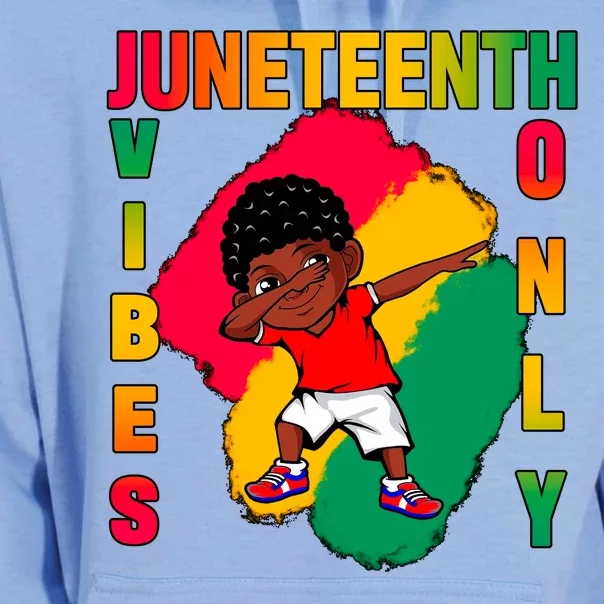 Juneteenth Vibes Only Dabbing African American Boys Unisex Surf Hoodie