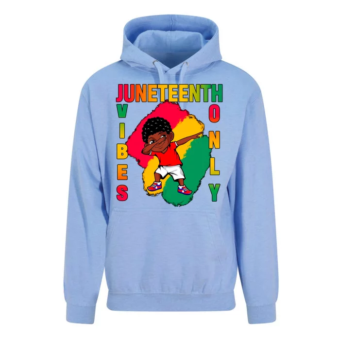 Juneteenth Vibes Only Dabbing African American Boys Unisex Surf Hoodie