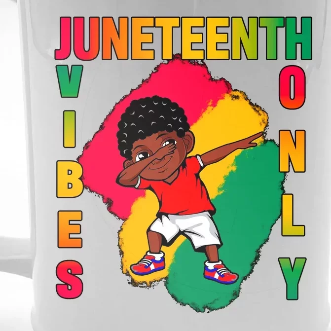 Juneteenth Vibes Only Dabbing African American Boys Front & Back Beer Stein