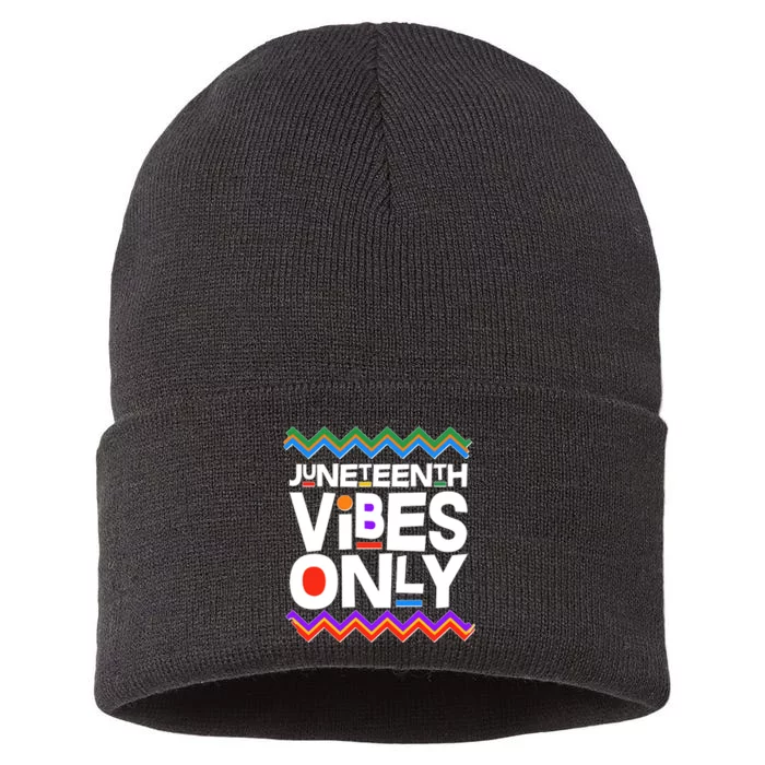 Juneteenth Vibes Only June 19 1865 Sustainable Knit Beanie