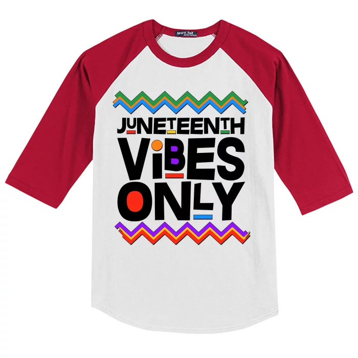 Juneteenth Vibes Only June 19 1865 Kids Colorblock Raglan Jersey