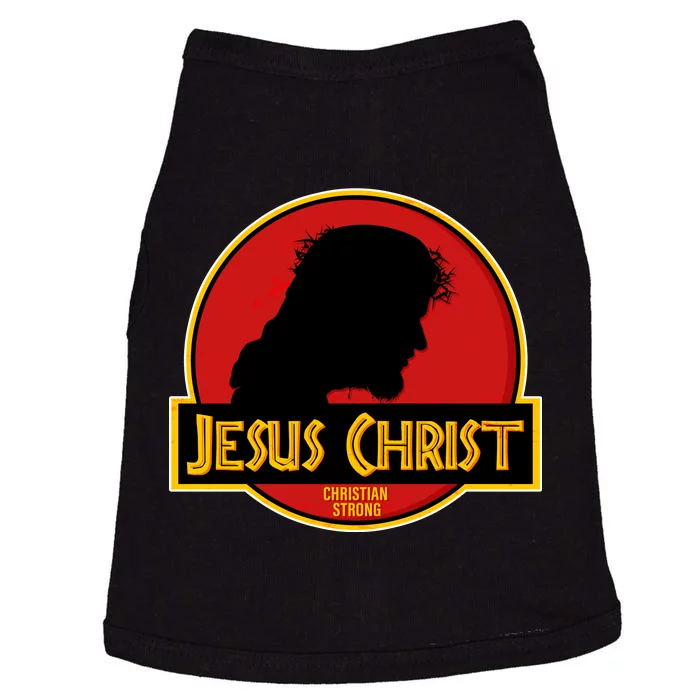 Jurassic Jesus Christ Christian Faith Doggie Tank