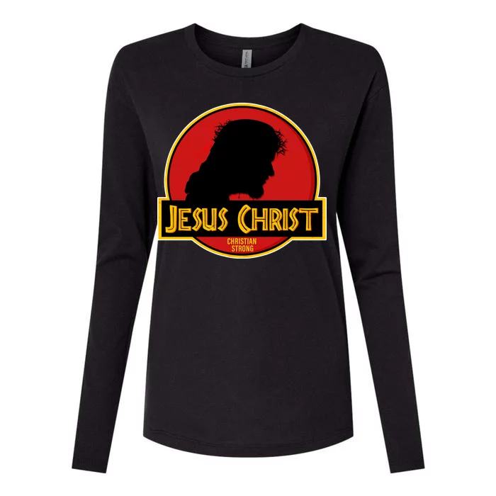 Jurassic Jesus Christ Christian Faith Womens Cotton Relaxed Long Sleeve T-Shirt