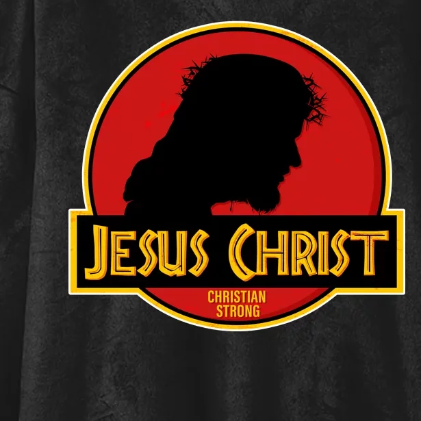 Jurassic Jesus Christ Christian Faith Hooded Wearable Blanket