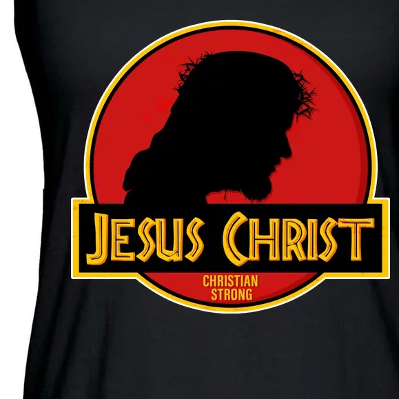 Jurassic Jesus Christ Christian Faith Ladies Essential Flowy Tank