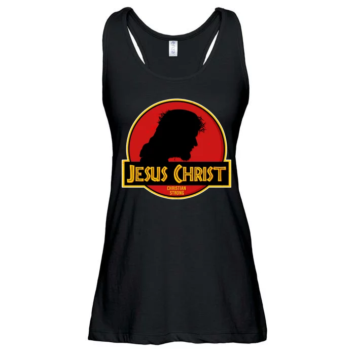 Jurassic Jesus Christ Christian Faith Ladies Essential Flowy Tank