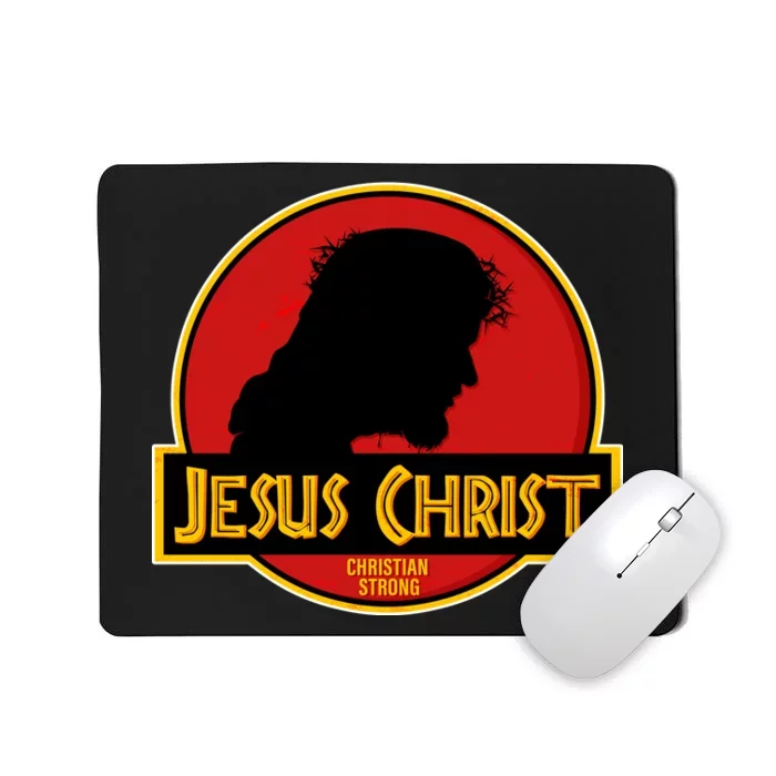 Jurassic Jesus Christ Christian Faith Mousepad