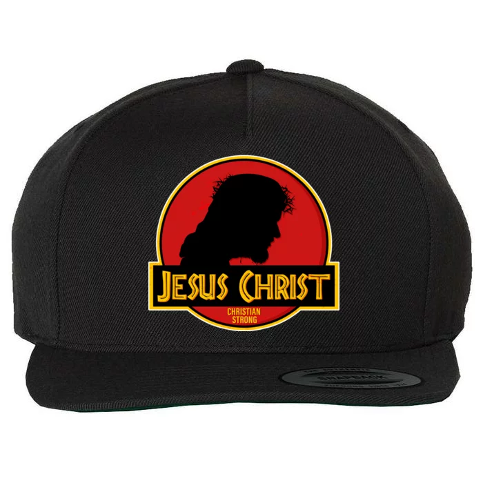 Jurassic Jesus Christ Christian Faith Wool Snapback Cap