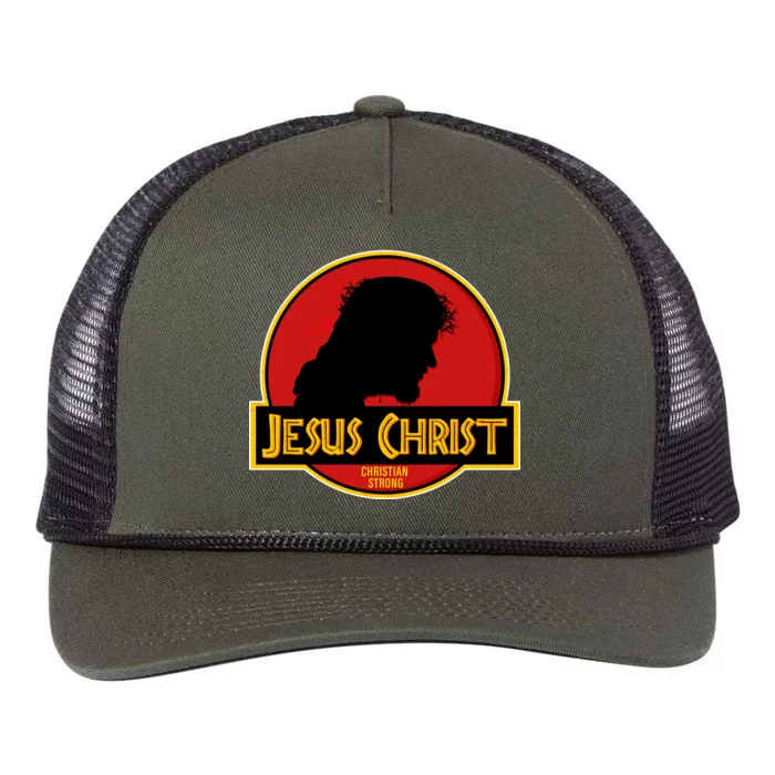 Jurassic Jesus Christ Christian Faith Retro Rope Trucker Hat Cap