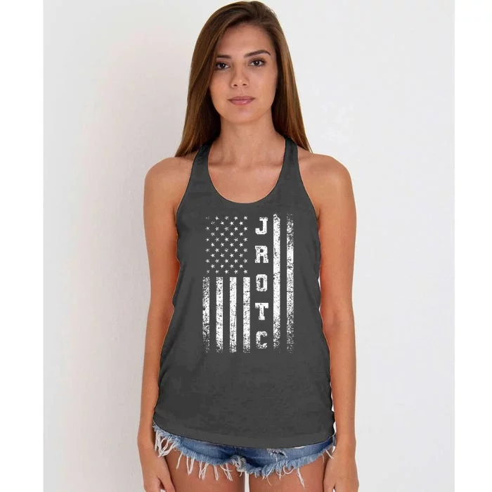 Jrotc United States Junior Rotc American Flag Cool Women's Knotted Racerback Tank