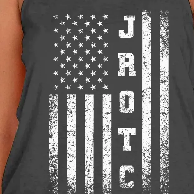 Jrotc United States Junior Rotc American Flag Cool Women's Knotted Racerback Tank