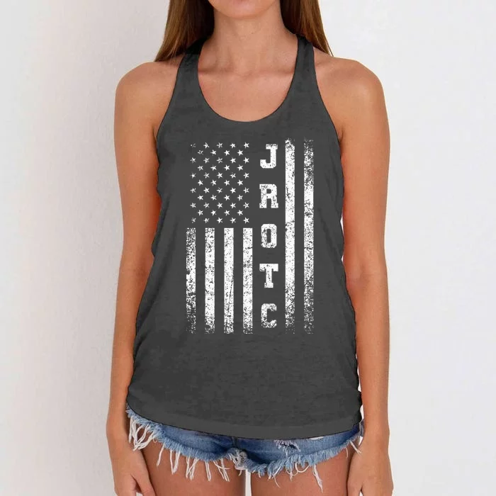 Jrotc United States Junior Rotc American Flag Cool Women's Knotted Racerback Tank