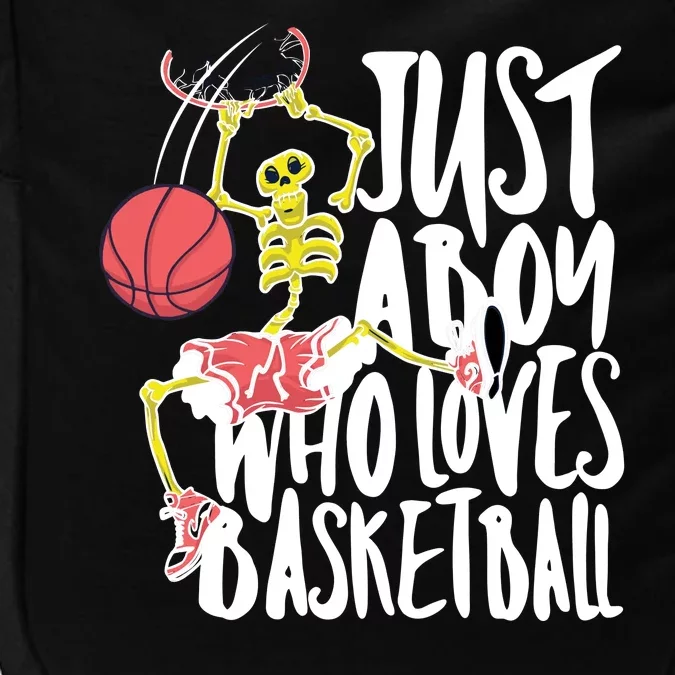 Just A Boy Who Loves Basketball Skeleton Impact Tech Backpack