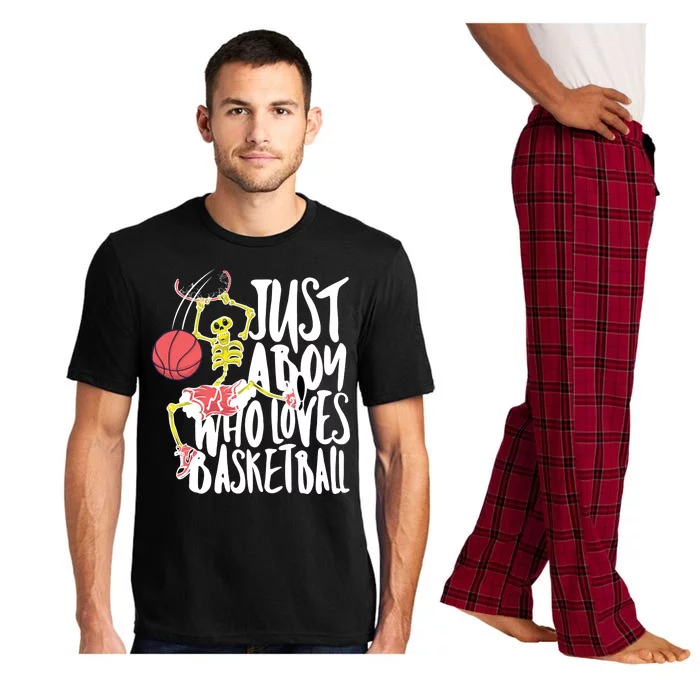 Just A Boy Who Loves Basketball Skeleton Pajama Set