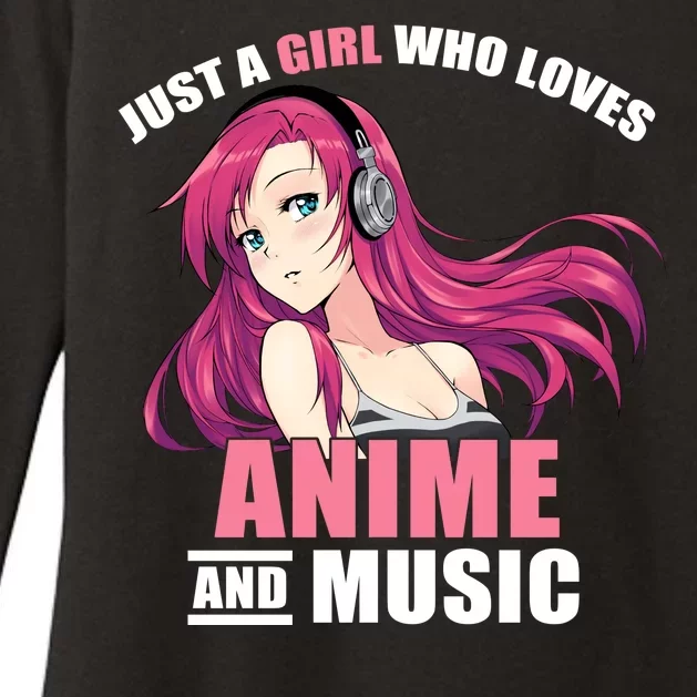 Just A Girl Who Like Anime And Music Funny Anime Womens CVC Long Sleeve Shirt