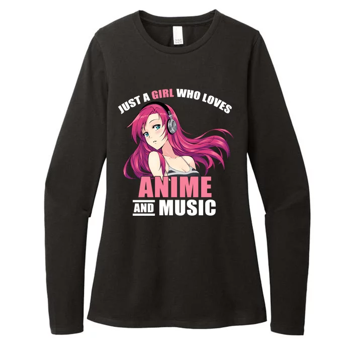 Just A Girl Who Like Anime And Music Funny Anime Womens CVC Long Sleeve Shirt