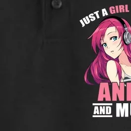 Just A Girl Who Like Anime And Music Funny Anime Dry Zone Grid Performance Polo