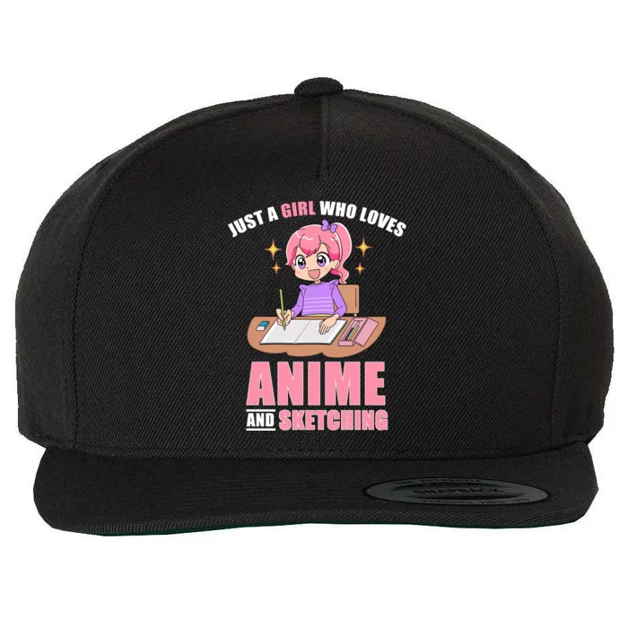 Just A Girl Who Loves Anime And Sketching Wool Snapback Cap