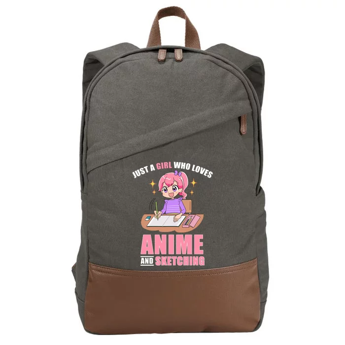 Just A Girl Who Loves Anime And Sketching Cotton Canvas Backpack