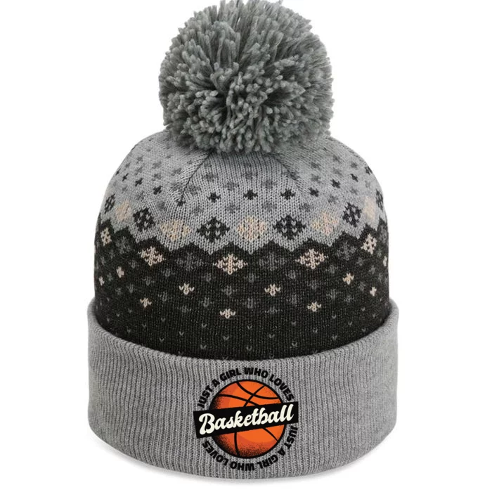 Just A Girl Who Loves Basketball The Baniff Cuffed Pom Beanie