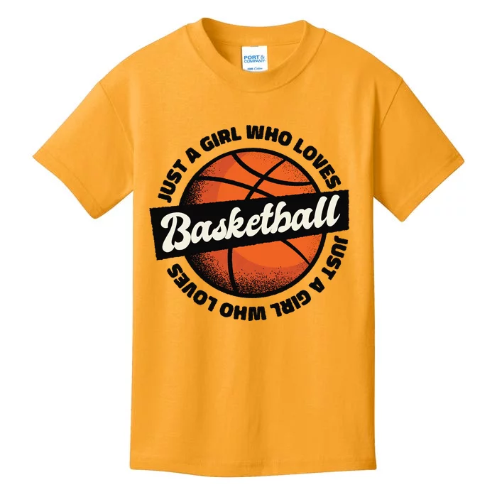 Just A Girl Who Loves Basketball Kids T-Shirt