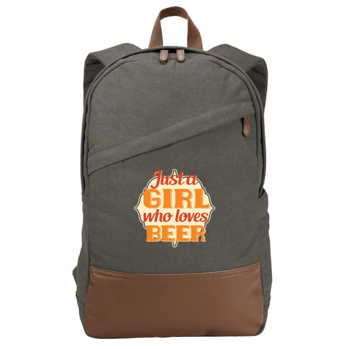 Just A Girl Who Loves Beer Cotton Canvas Backpack