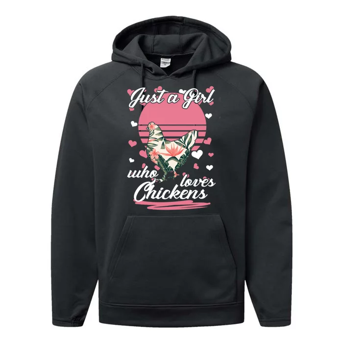 Just A Girl Who Loves Chickens Performance Fleece Hoodie