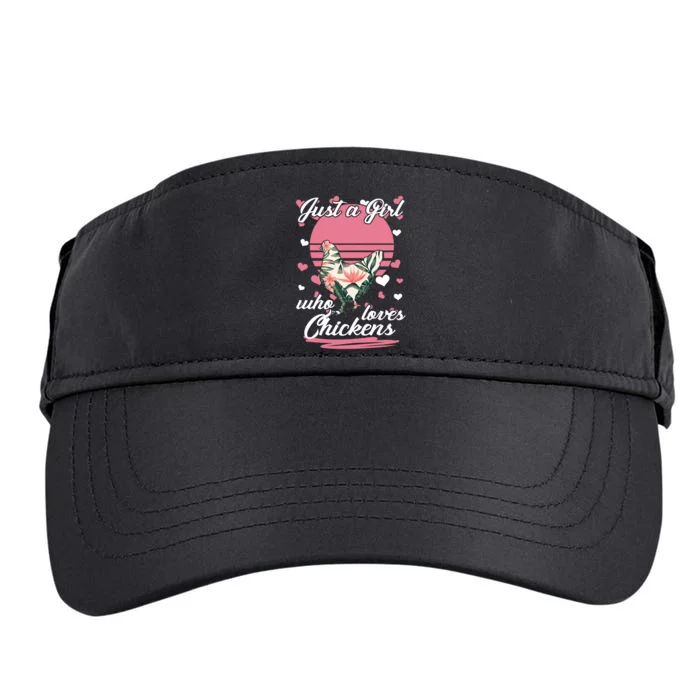 Just A Girl Who Loves Chickens Adult Drive Performance Visor