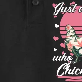 Just A Girl Who Loves Chickens Dry Zone Grid Performance Polo