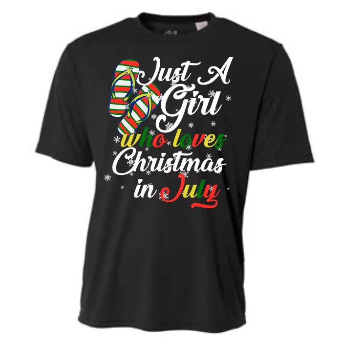 Just A Girl Who Loves Christmas In July Cooling Performance Crew T-Shirt