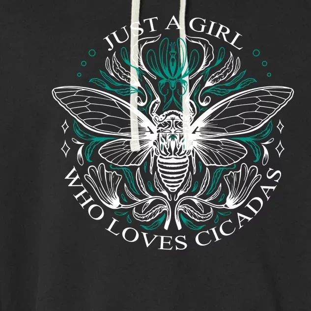 Just A Girl Who Loves Cicadas Garment-Dyed Fleece Hoodie