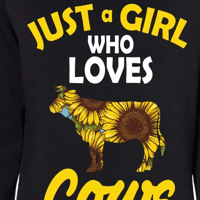 Just A Girl Who loves Cows Flowers Womens California Wash Sweatshirt