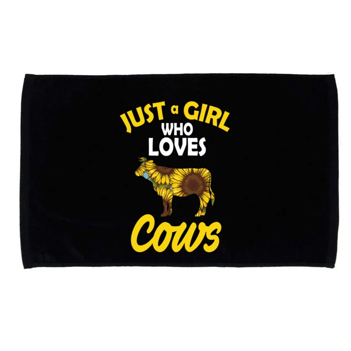 Just A Girl Who loves Cows Flowers Microfiber Hand Towel