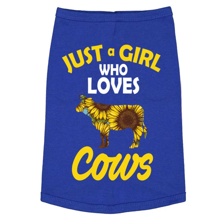 Just A Girl Who loves Cows Flowers Doggie Tank