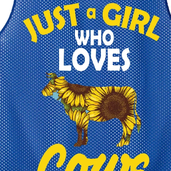 Just A Girl Who loves Cows Flowers Mesh Reversible Basketball Jersey Tank