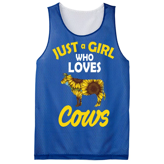 Just A Girl Who loves Cows Flowers Mesh Reversible Basketball Jersey Tank