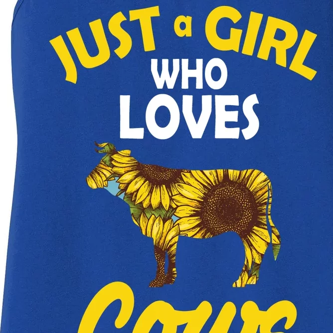 Just A Girl Who loves Cows Flowers Women's Racerback Tank